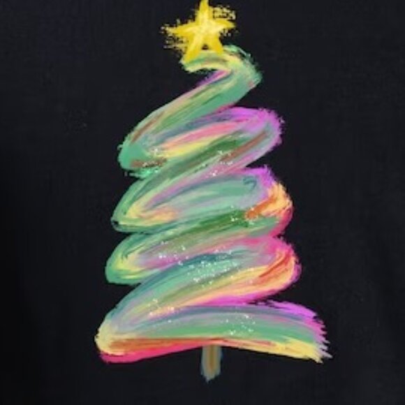 Christmas Watercolor Sweatshirt Christmas Crewneck Christmas Tree Sweatshirt 90 - Picture 2 of 5